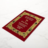 Invitation En Aluminium Mariage frontalier de l'époque victorienne 1850 Fl (Rotation)