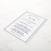 Invitation En Aluminium Mariage frontalier du monogramme romantique à huil (Rotation)