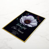 Invitation En Aluminium Mariage frontalier en or foncé d'hiver blanc moder (Rotation)