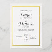 Invitation En Aluminium Mariage frontalier moderne élégant classique (Recto)