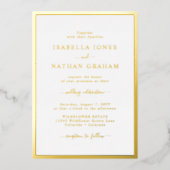 Invitation En Aluminium Mariage frontière or (Recto)