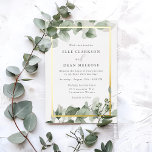 Invitation En Aluminium Mariage frontière or Feuille Sage Vert<br><div class="desc">Summer Green Leaf Golden Mariage Gold Foil Invitation Real Gold Foil Voir d'autres invitations dans notre Niche and Nest Store</div>