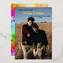Mariage gay de photo personnalisée et arc-en-ciel