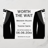 Invitation En Aluminium Mariage Gay Papier Doré Réel Vaut La Peine d'Atten (Verso)