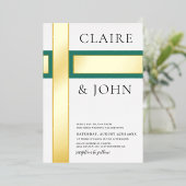 Invitation En Aluminium Mariage géométrique (Debout devant)