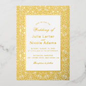 Invitation En Aluminium Mariage géométrique en treillis marocain (Recto)