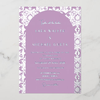 Invitation En Aluminium Mariage géométrique italien lilas (uni)