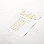 Invitation En Aluminium Mariage Gold Foil Numéros de tableau (Rotation)