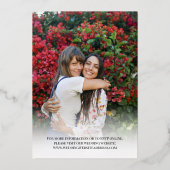 Invitation En Aluminium Mariage Gold Script photo double face (Verso)