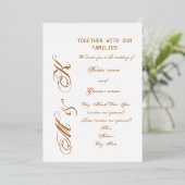 Invitation En Aluminium mariage "Gold Tone Letting" (Debout devant)