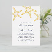 Invitation En Aluminium Mariage Golden Starfish (Debout devant)