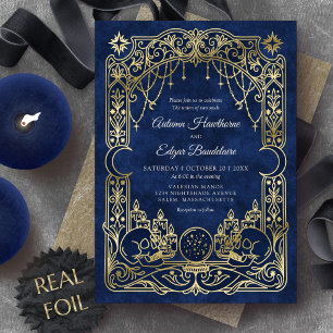 Invitation En Aluminium Mariage gothique céleste Halloween bleu