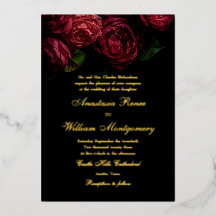 Mariage gothique élégant floral noir et or