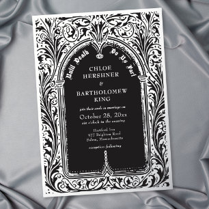 Invitation En Aluminium Mariage gothique noir argent médiéval jusqu'à la m