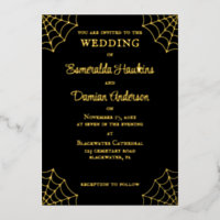 Mariage gothique noir et or Toile d'araignée