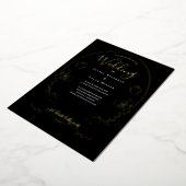 Invitation En Aluminium Mariage gothique noir floral (Rotation)