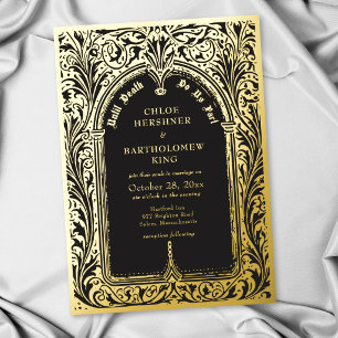 Invitation En Aluminium Mariage gothique saphir noir médiéval jusqu'à la m