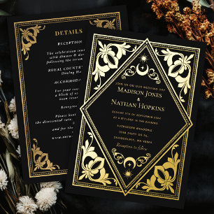 Invitation En Aluminium Mariage gothique Tarot Art Nouveau céleste
