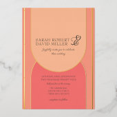 Invitation En Aluminium Mariage Gras Minimal Arch Peach Fuzz (Recto)