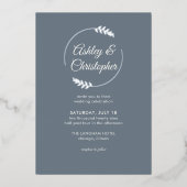 Invitation En Aluminium Mariage gris ardoise moderne à charpente (Recto)