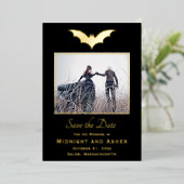 Invitation En Aluminium Mariage Halloween Enregistrer La Date (Debout devant)