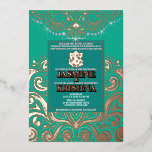 Invitation En Aluminium Mariage hindou LuxGlitter Peacock PinkGold Ganesha<br><div class="desc">Magnifique Parties scintillant à huile roseOr Hindu Ganesha Invitations de mariage indien. Laissez-vous tenter par les chefs-d'oeuvre resplendissants de nos luxueuses invitations de mariage, avec un design inspiré de magnifiques palais et bijoux asiatiques. Célébrez la valeur des traditions familiales et personnalisez pour refléter vos propres goûts. Venez vous évader de...</div>