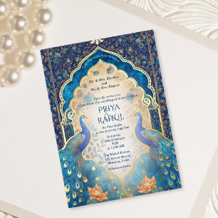 Invitation En Aluminium Mariage indien élégant et luxueux de style vintage