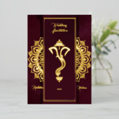 Invitation En Aluminium Mariage indien hindou Ganesha (Debout devant)