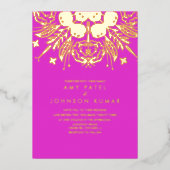 Invitation En Aluminium Mariage indien hindou tiré main (Recto)