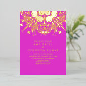 Invitation En Aluminium Mariage indien hindou tiré main (Debout devant)
