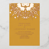 Invitation En Aluminium Mariage indien hindou tiré main (Recto)