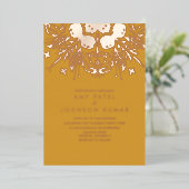 Invitation En Aluminium Mariage indien hindou tiré main (Debout devant)