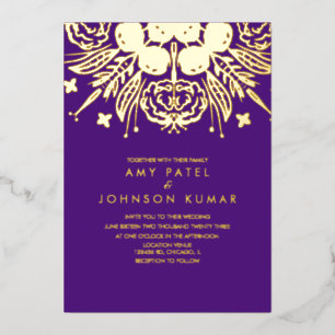 Invitation En Aluminium Mariage indien hindou tiré main