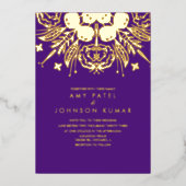 Invitation En Aluminium Mariage indien hindou tiré main (Recto)