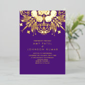 Invitation En Aluminium Mariage indien hindou tiré main (Debout devant)