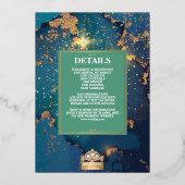 Invitation En Aluminium Mariage indien LuxGlitter Blue Gold Hindu Ganesha (Verso)