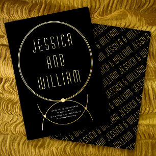 Invitation En Aluminium Mariage inspiré de bijoux modernes avec cadre en o
