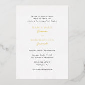 Invitation En Aluminium Mariage intemporel noir et blanc classique (Recto)