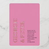 Invitation En Aluminium Mariage Inviter Véritable Foil Texte Arrière - pla (Recto)