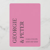 Invitation En Aluminium Mariage Inviter Véritable Foil Texte Arrière - pla (Verso)