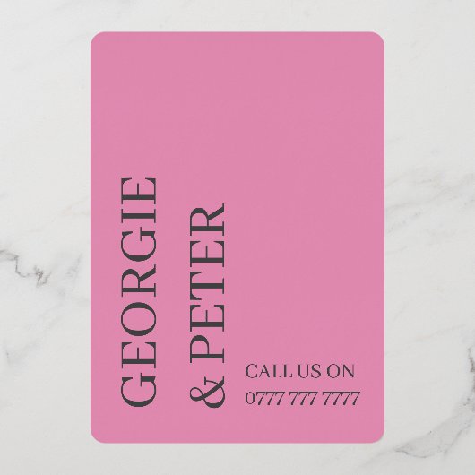 Invitation En Aluminium Mariage Inviter Véritable Foil Texte Arrière - pla (Verso)