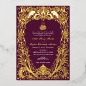 Invitation En Aluminium Mariage islamique de prune violette ottomane turc  (Recto)