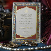Invitation En Aluminium Mariage islamique d'or ornemental musulman