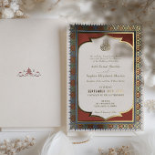 Invitation En Aluminium Mariage islamique d'or ornemental musulman
