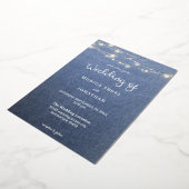 Invitation En Aluminium Mariage Jean dentelle et lumières guirlandes (Rotation)