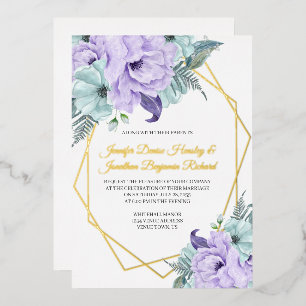 Invitation En Aluminium Mariage Lavender et Mint Peonies