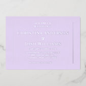 Invitation En Aluminium Mariage Lavender simple (Recto)