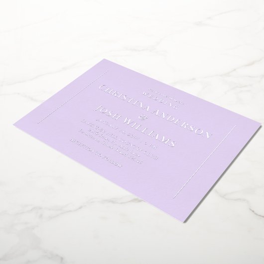 Invitation En Aluminium Mariage Lavender simple (Rotation)