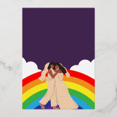 Invitation En Aluminium Mariage LGBTQ mariées Rainbow moderne (Verso)