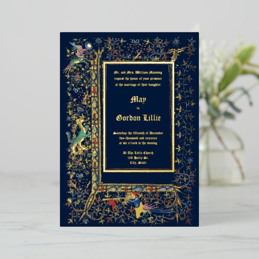 Invitation En Aluminium Mariage lumineux vers 1415 (Debout devant)